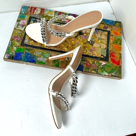 BCBGENERATION Rhinestone Sandals Slip on High Heels Wedding party Bling 9 White - Picture 2 of 10